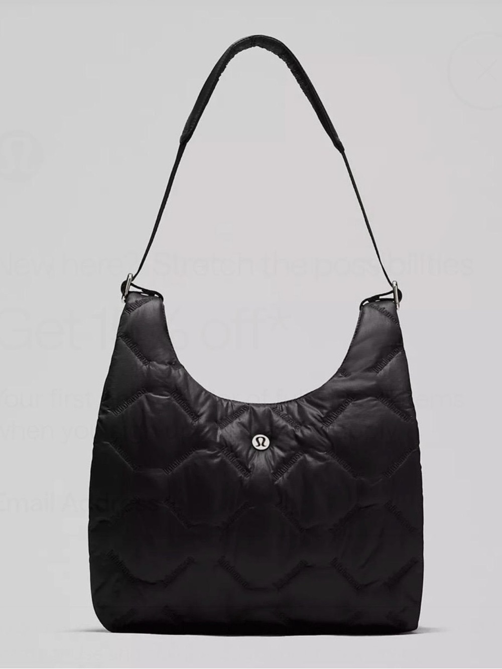 lululemon athletica Black Quilted Hobo Shoulder Bag